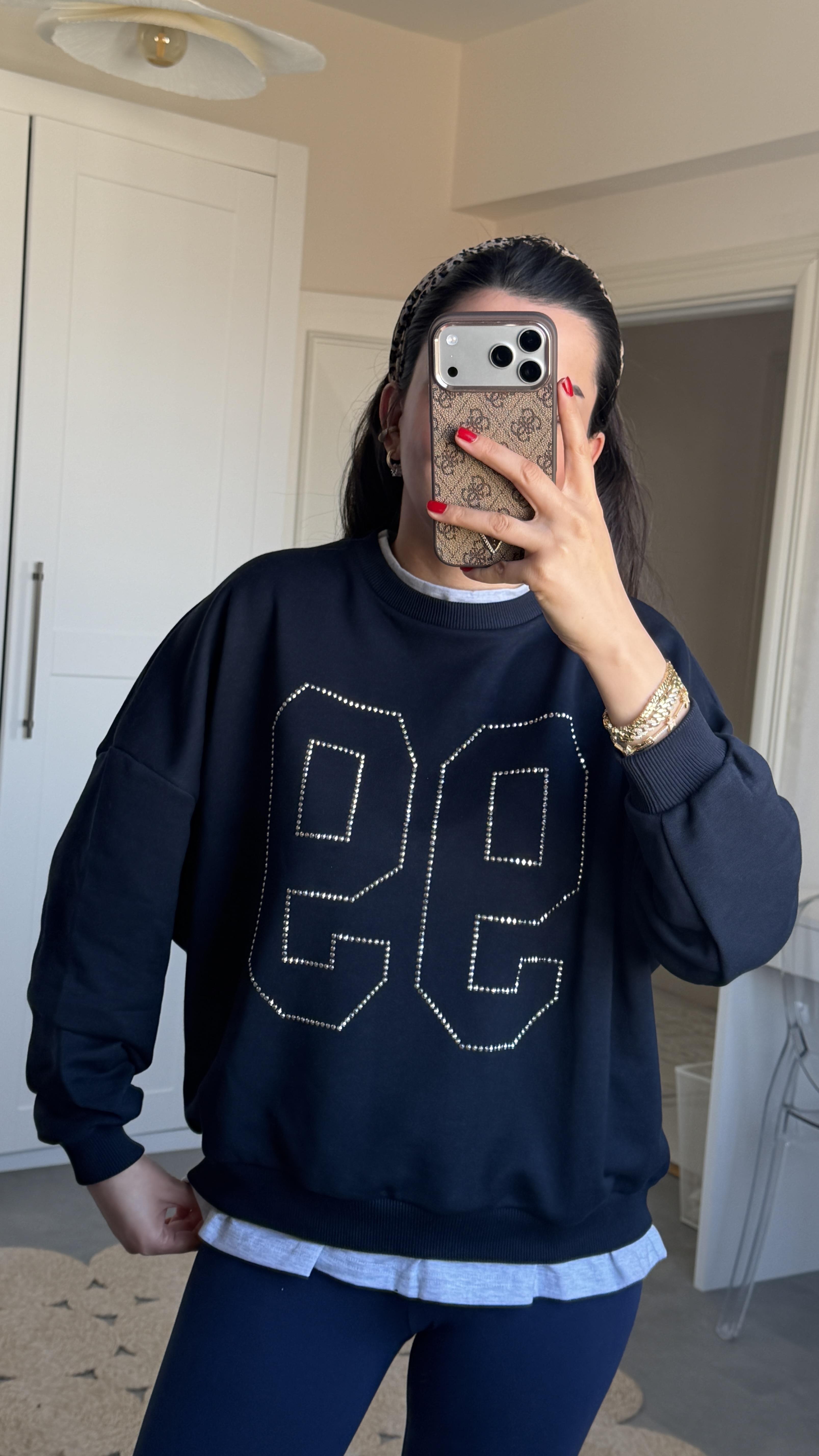 99 Yazılı Sweat Lacivert