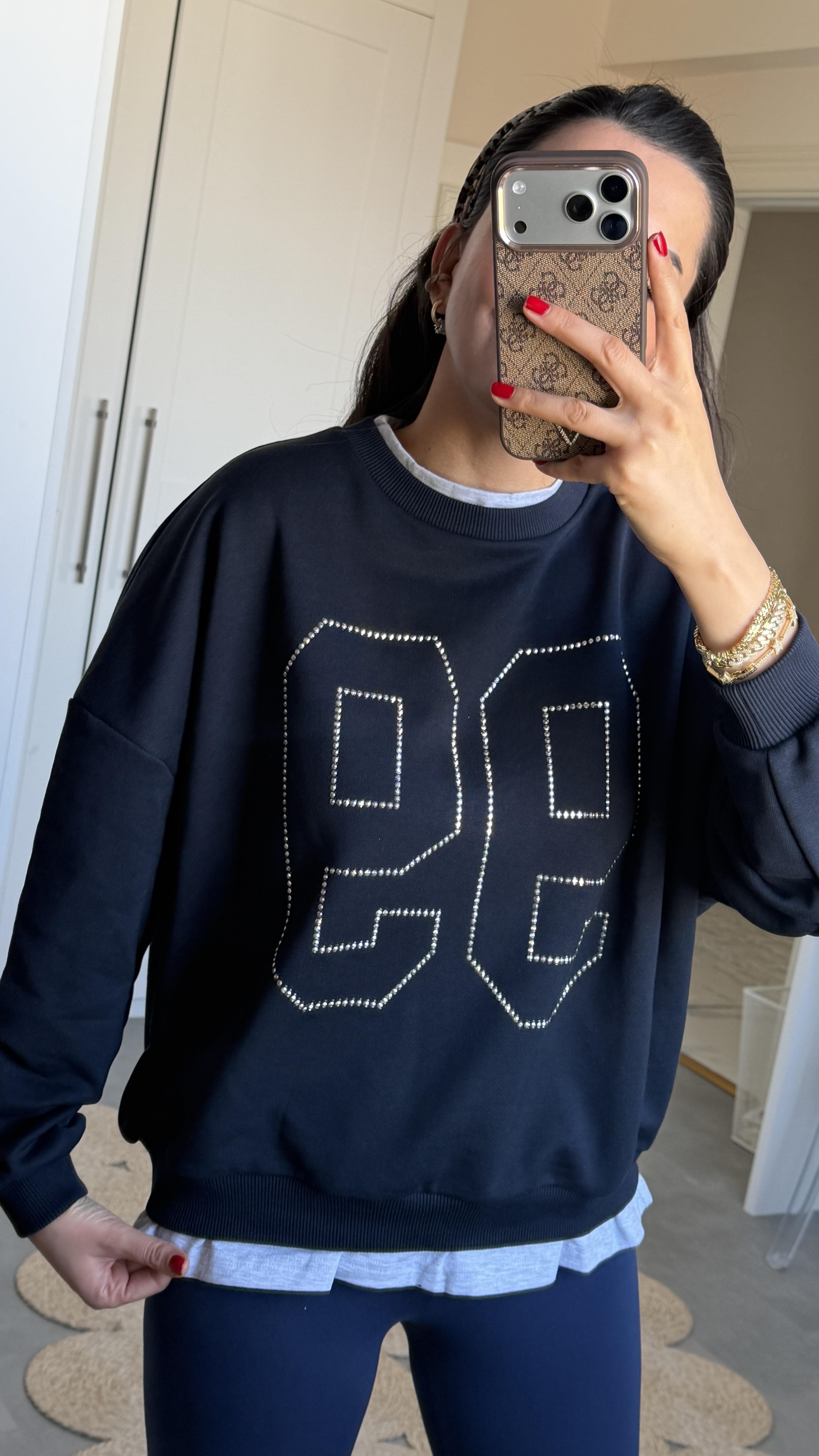 99 Yazılı Sweat Lacivert