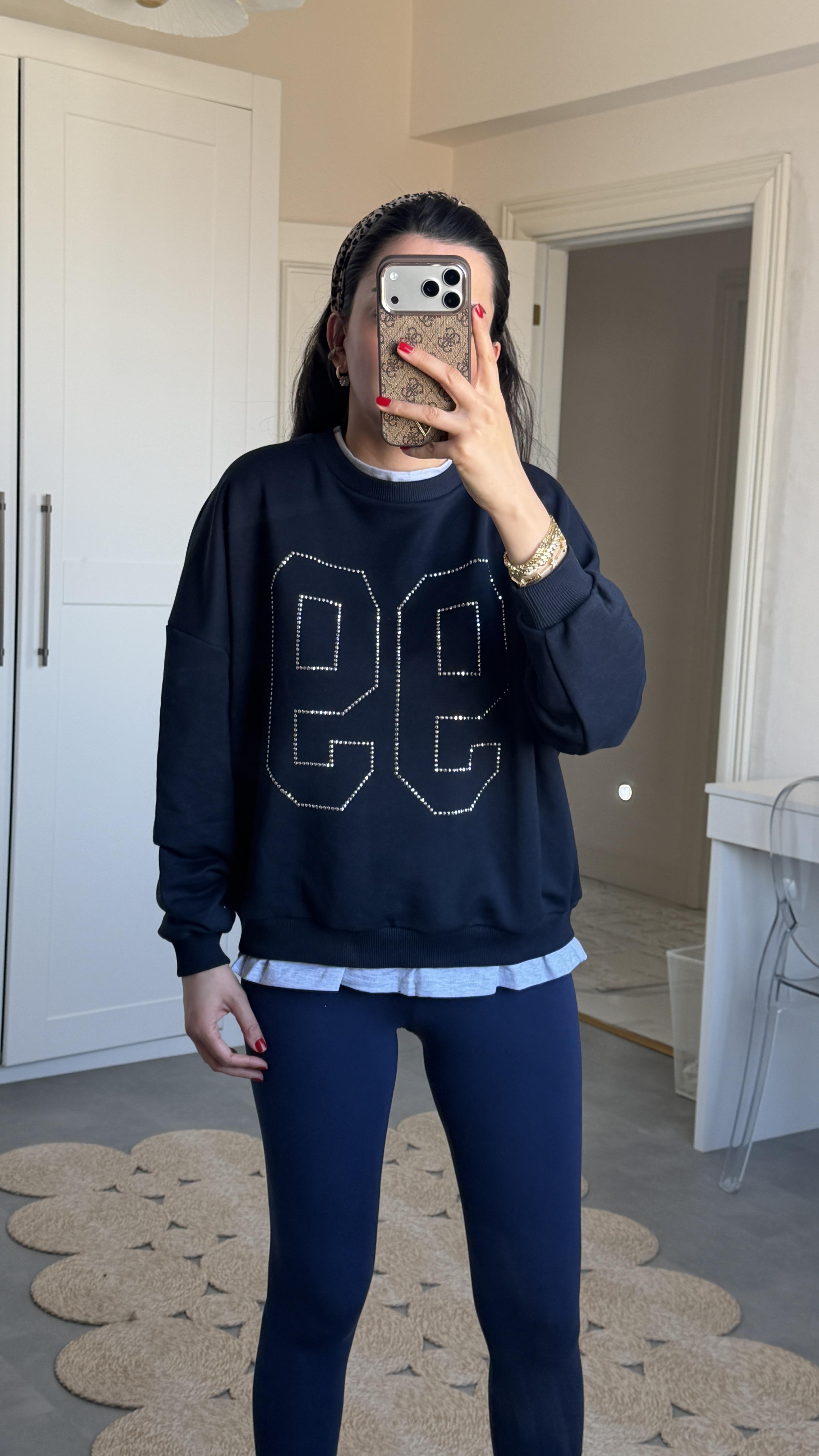 99 Yazılı Sweat Lacivert
