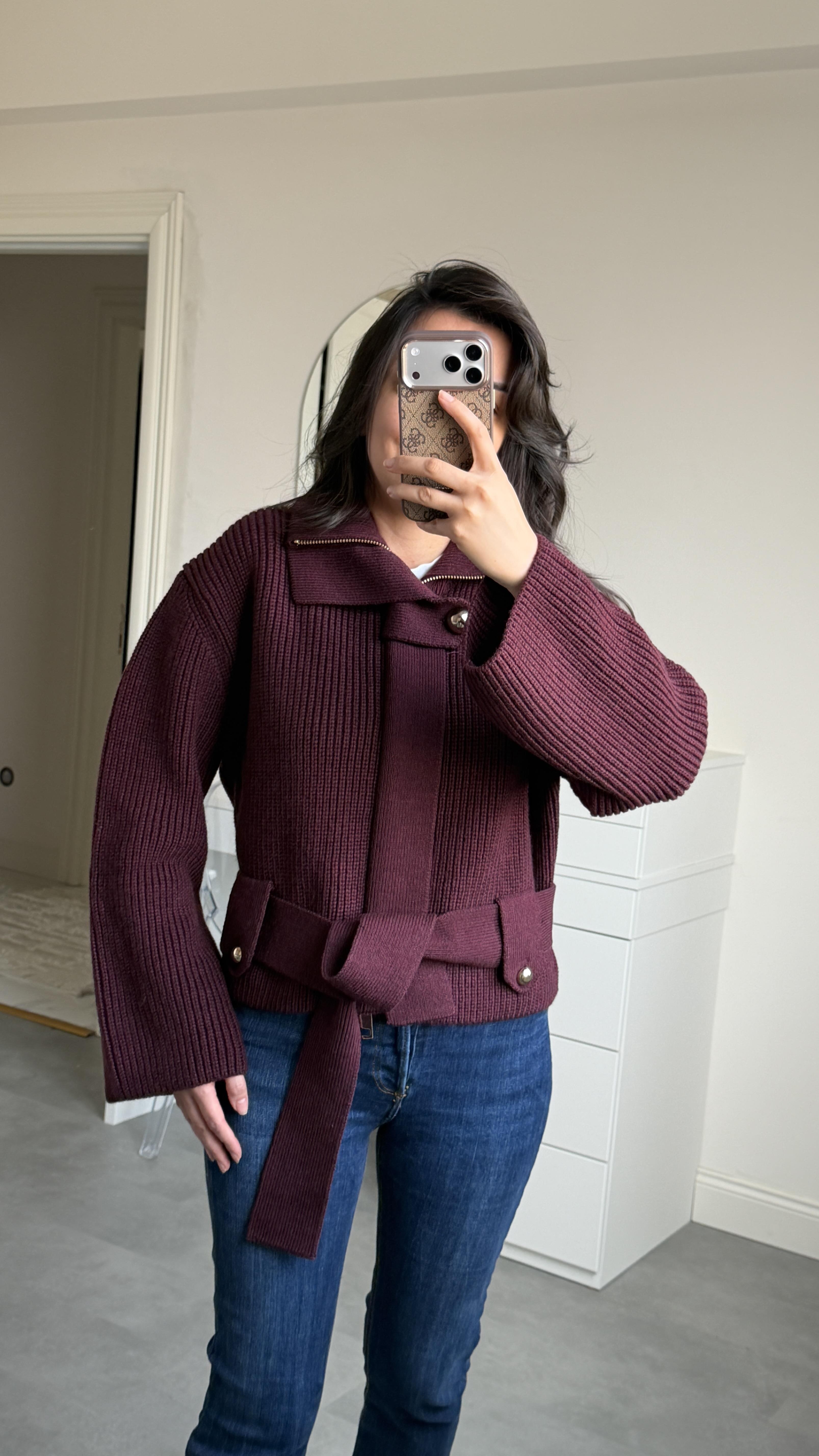 Dilvin Bordo Hırka & Mont 