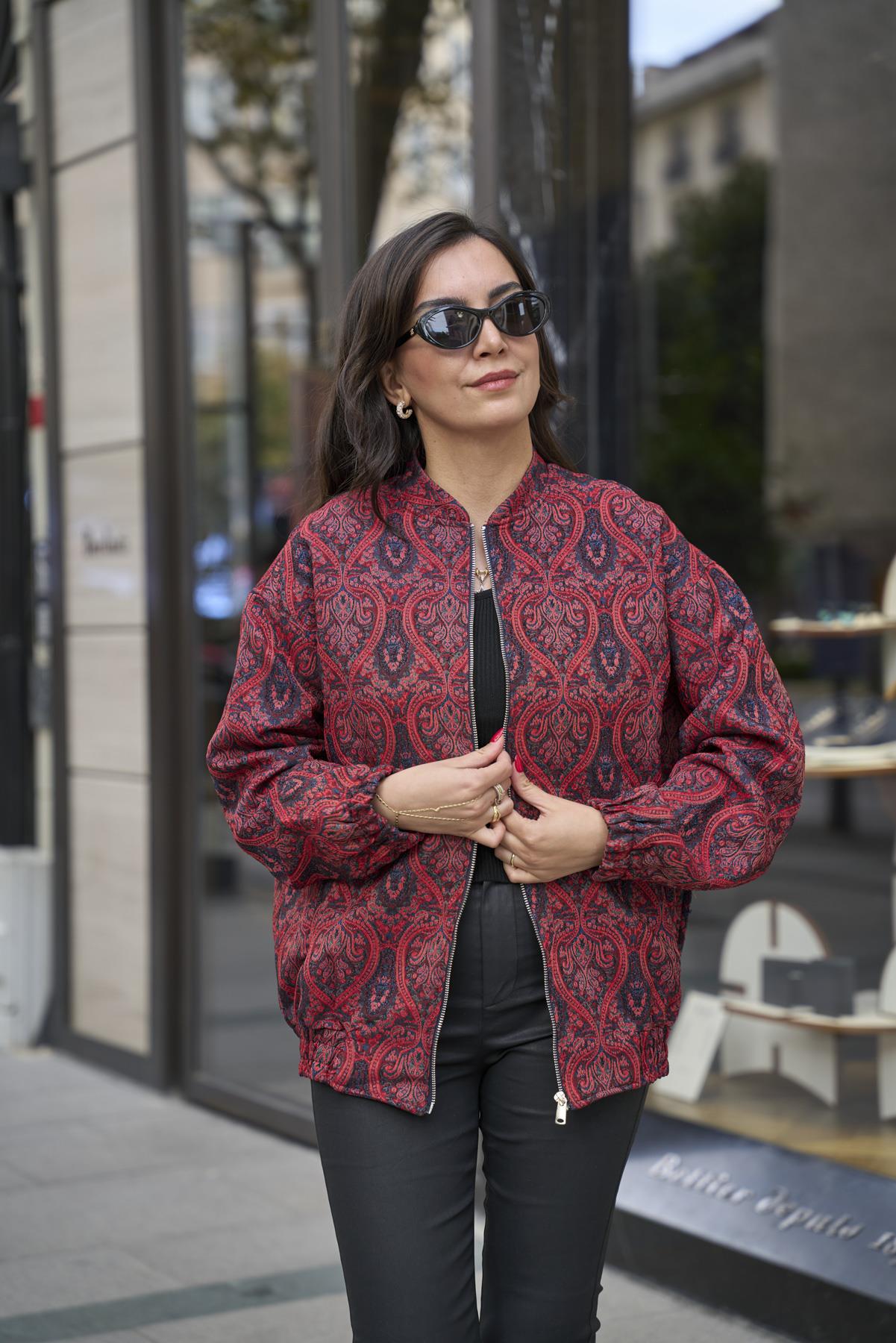 Etnik Desen Bomber Mont