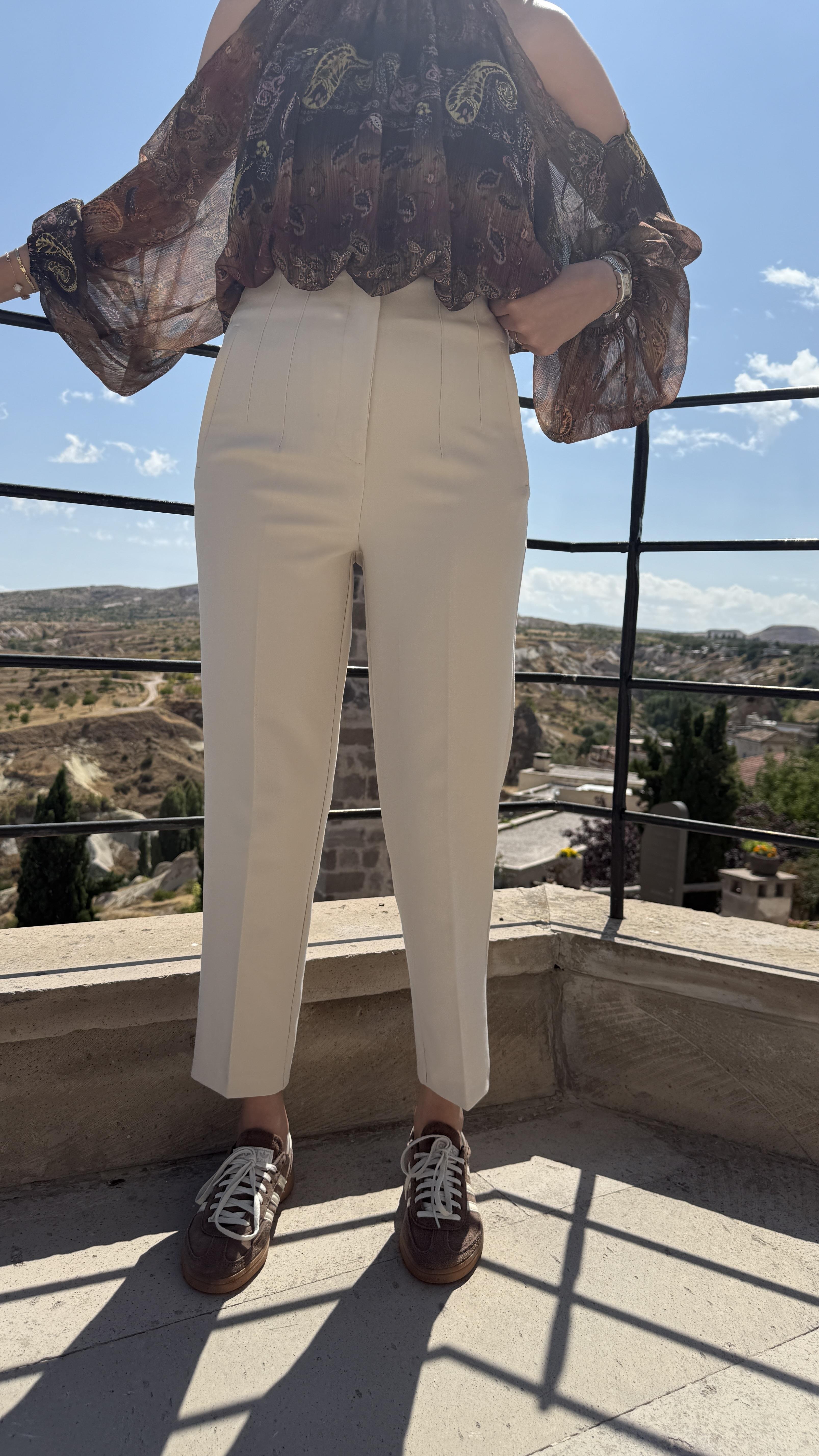 Karol Filetolu Pantolon - Bej