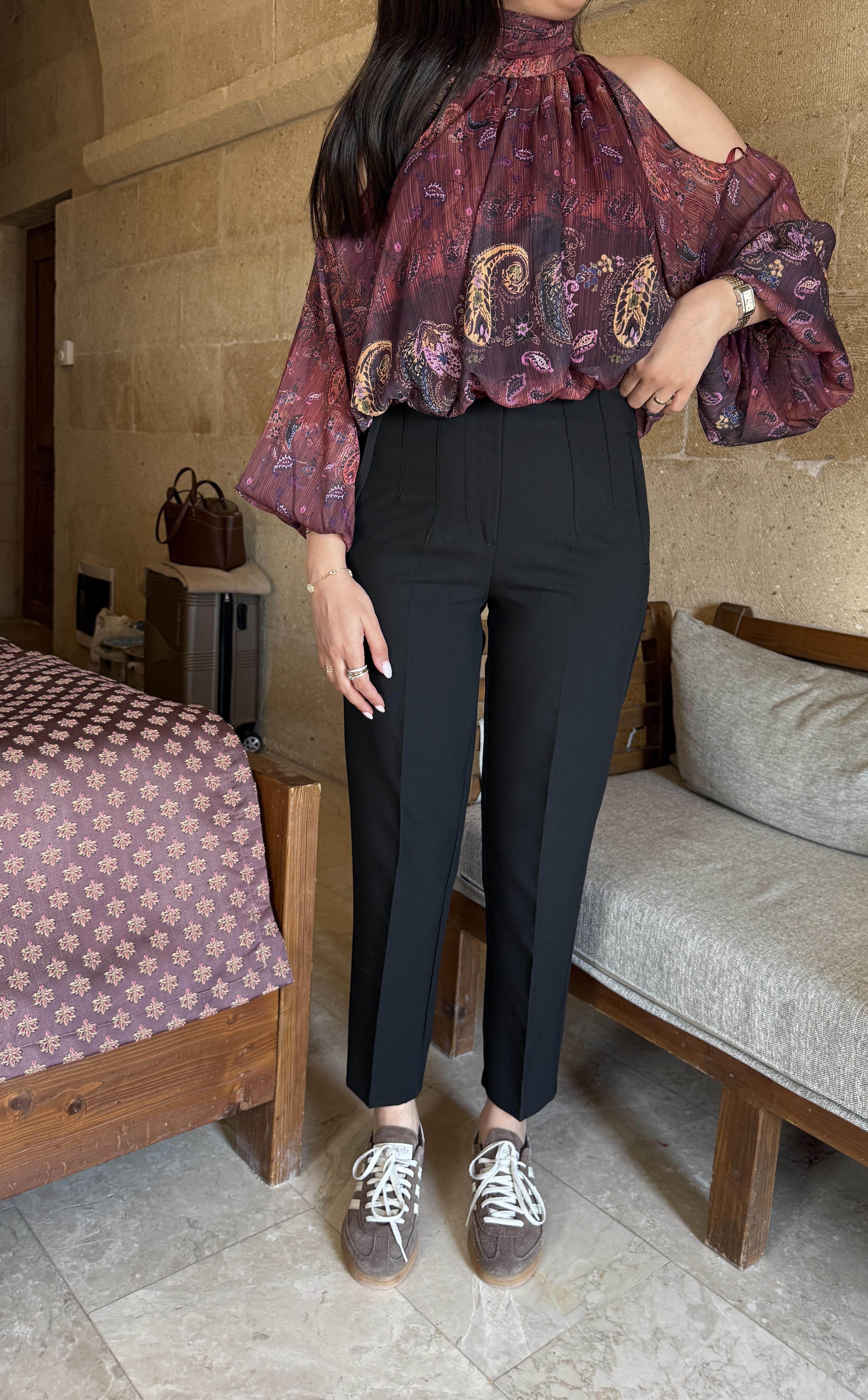 Karol Filetolu Pantolon - Siyah 