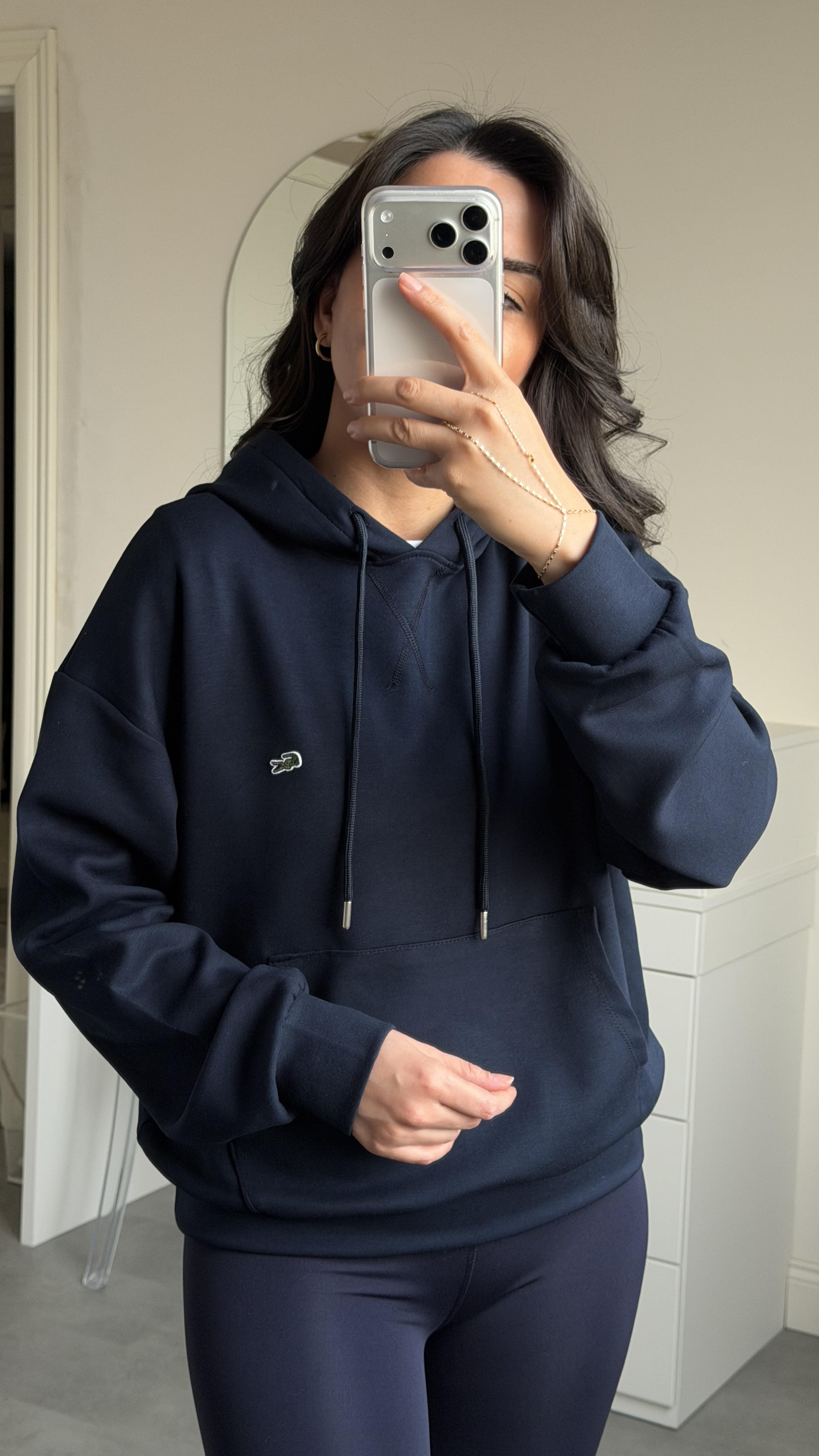 Lacste Kapüşonlu Sweat - Lacivert