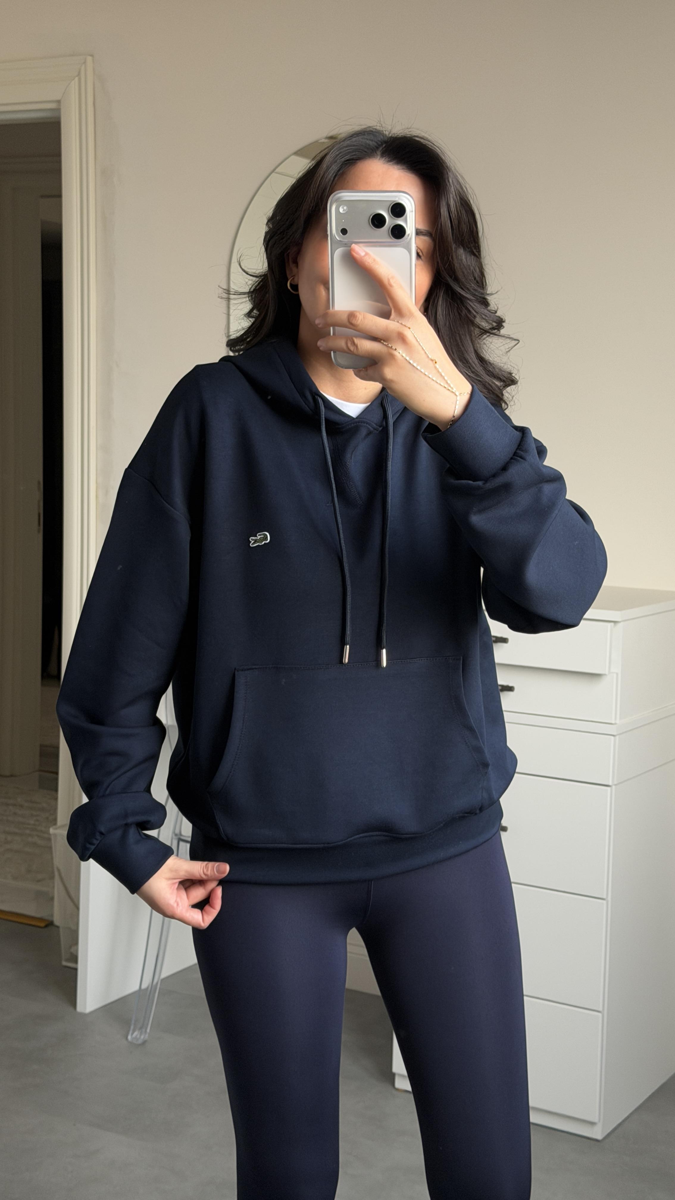 Lacste Kapüşonlu Sweat - Lacivert