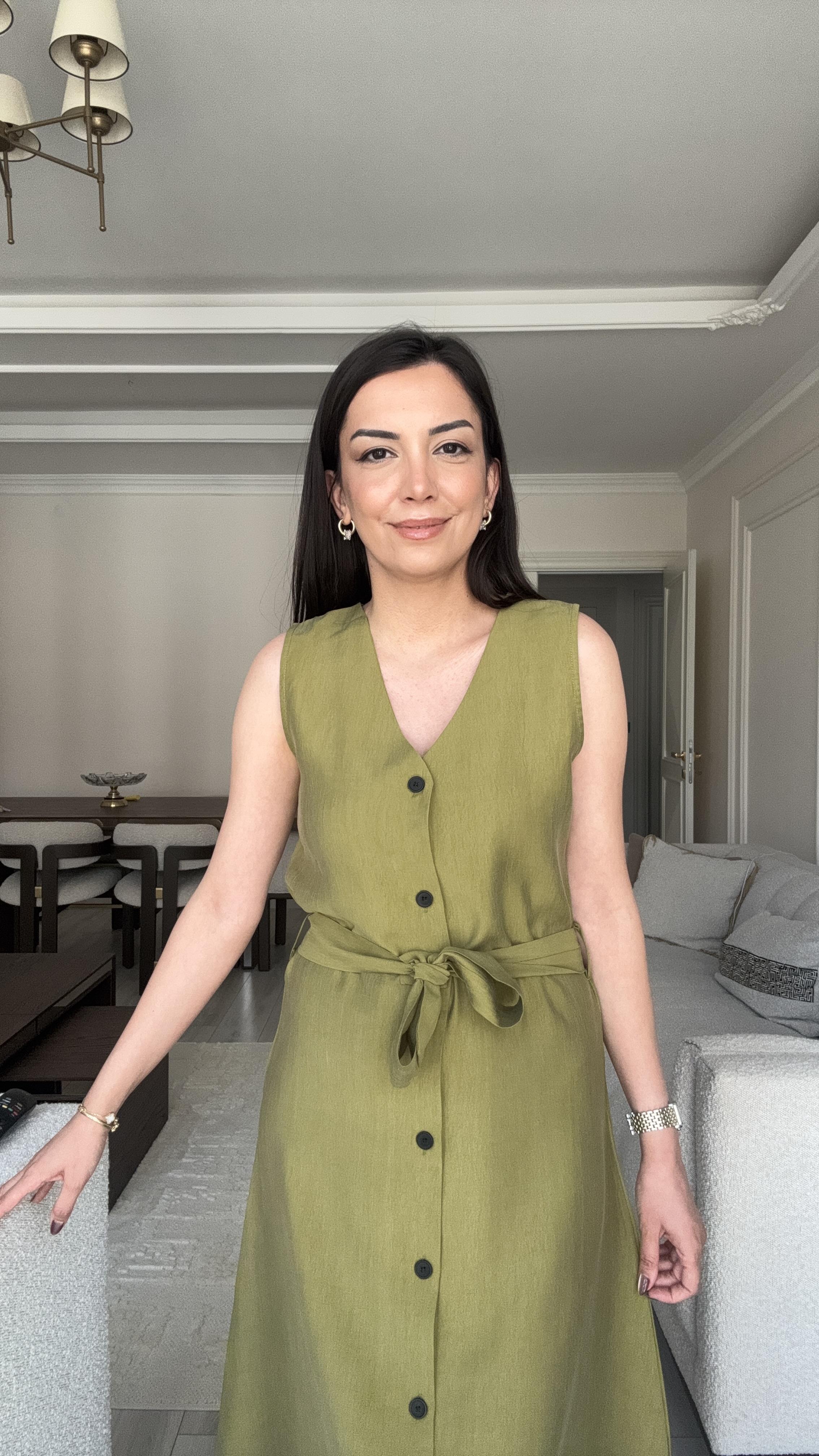 Massi Midi Elbise - Haki