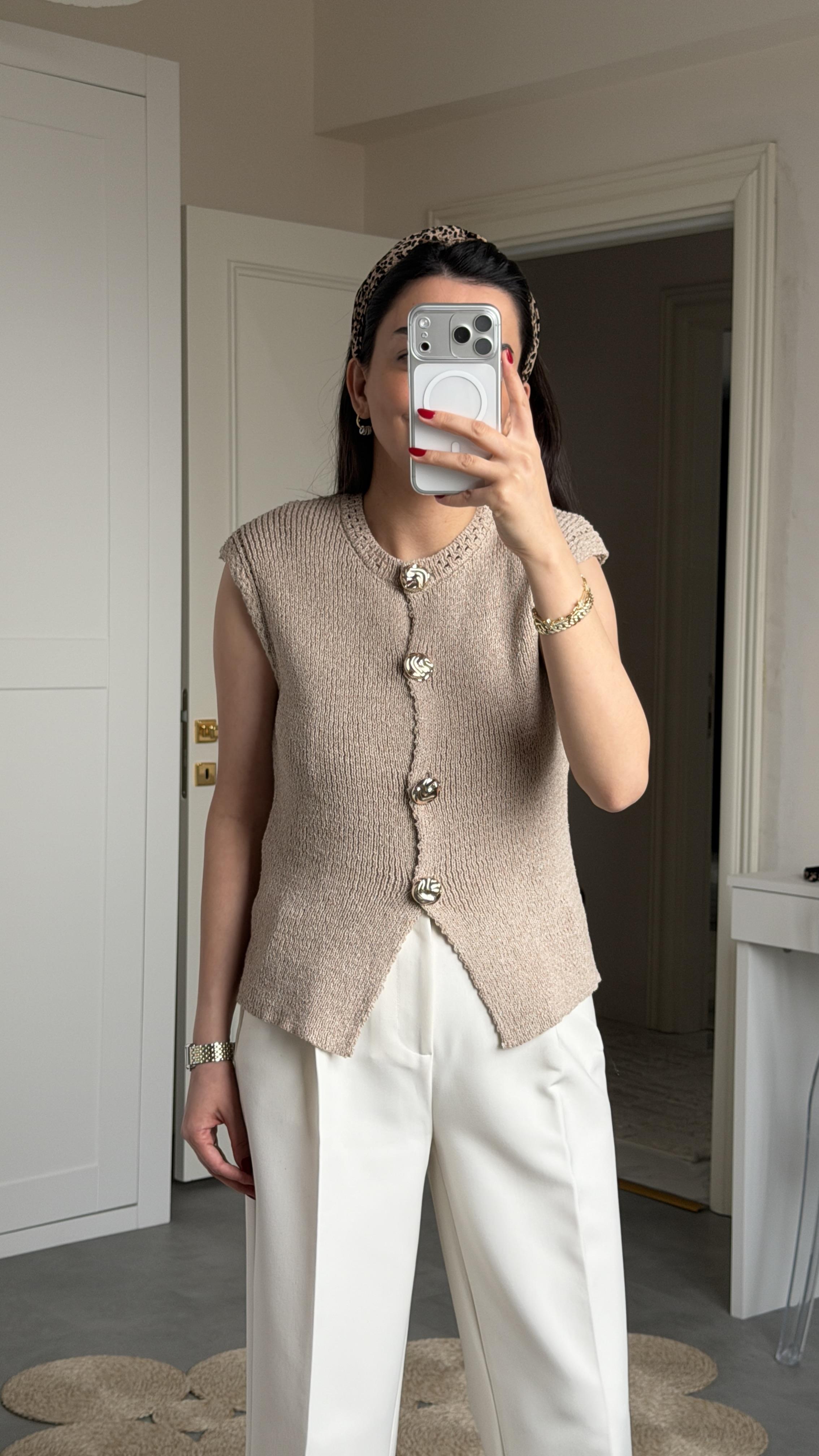 Massi Triko Yelek - Bej