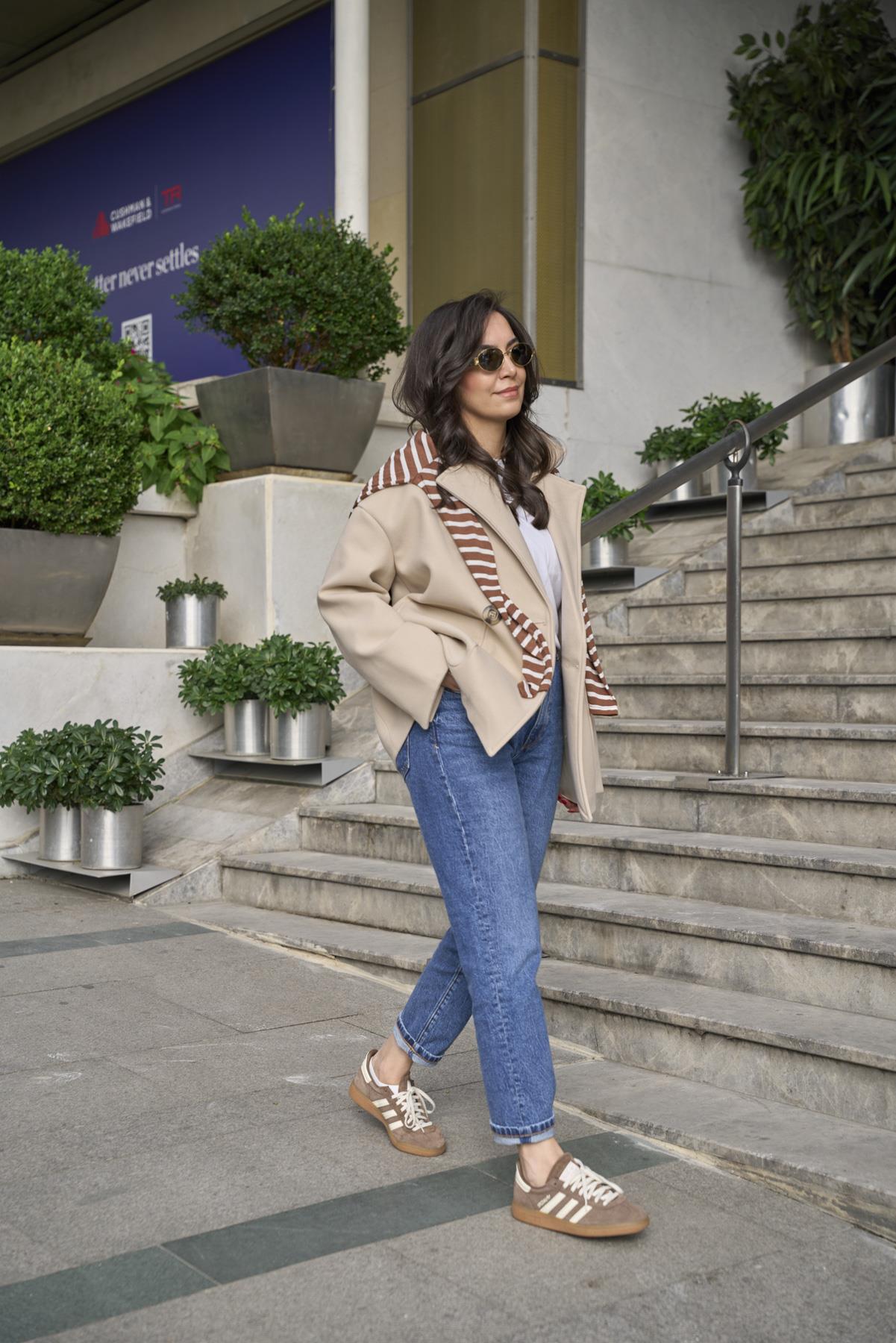 Oversize Kaşe Palto - Bej 