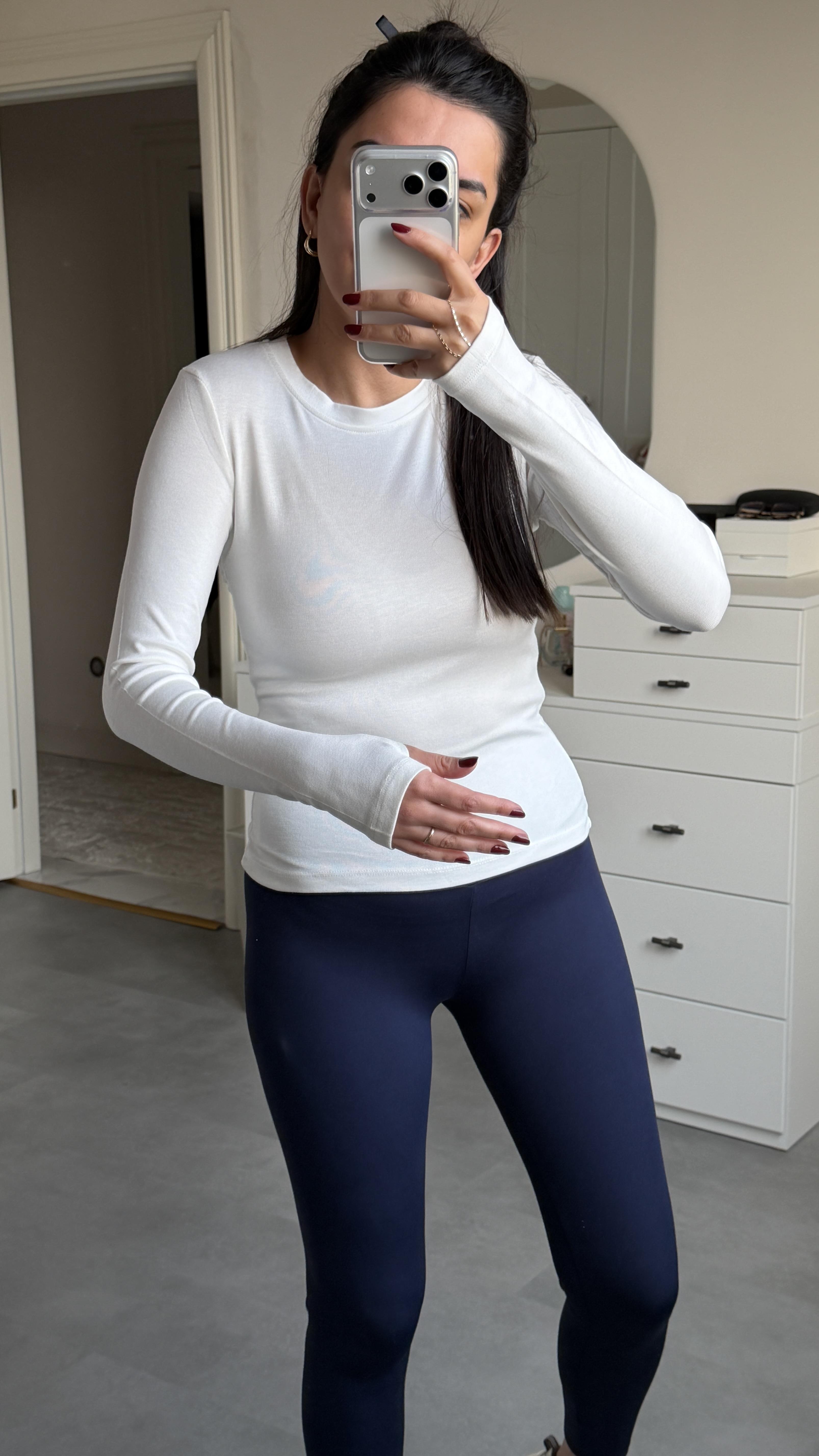 Parmak Geçirmeli Body - Beyaz