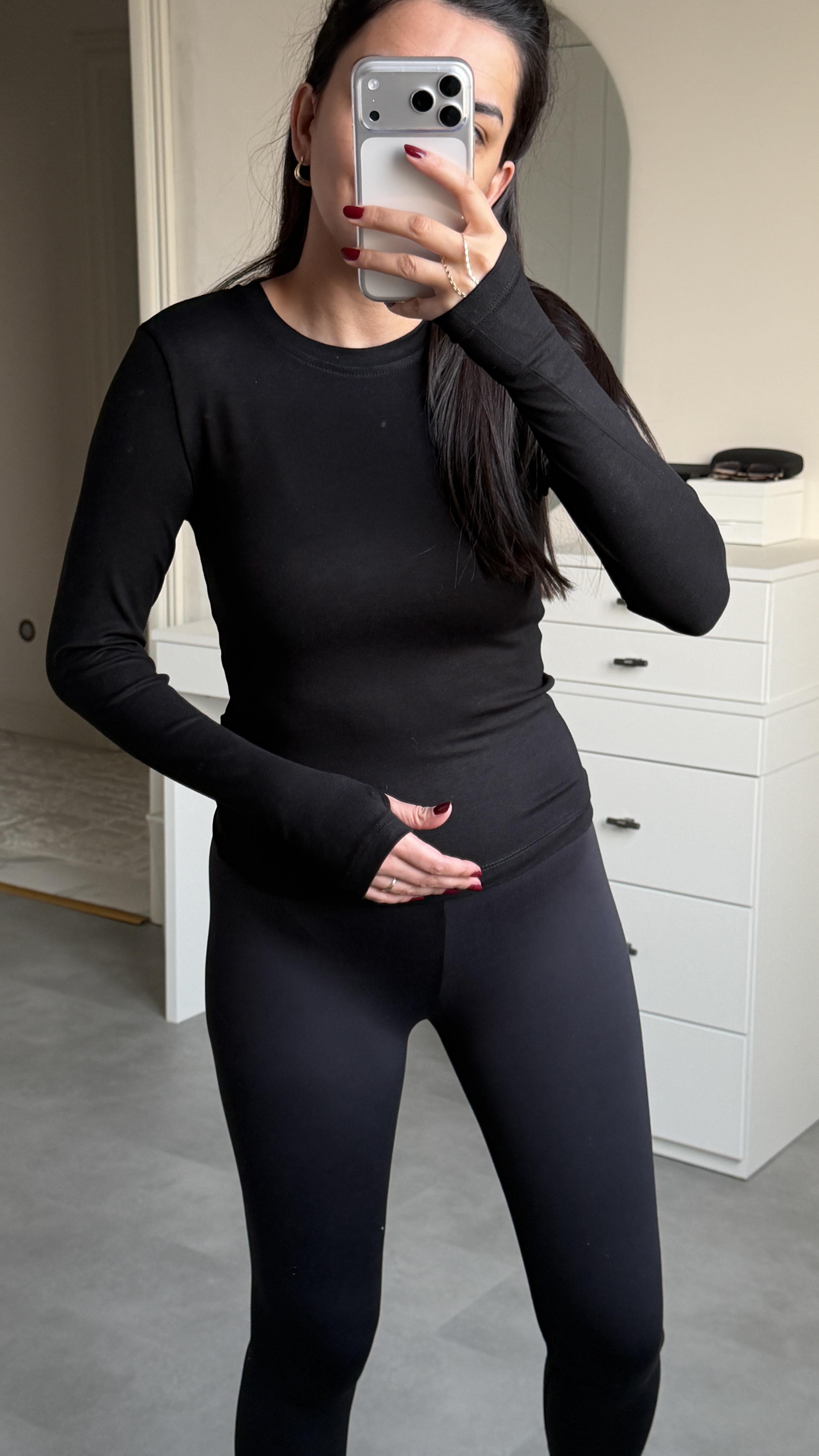 Parmak Geçirmeli Body - Siyah