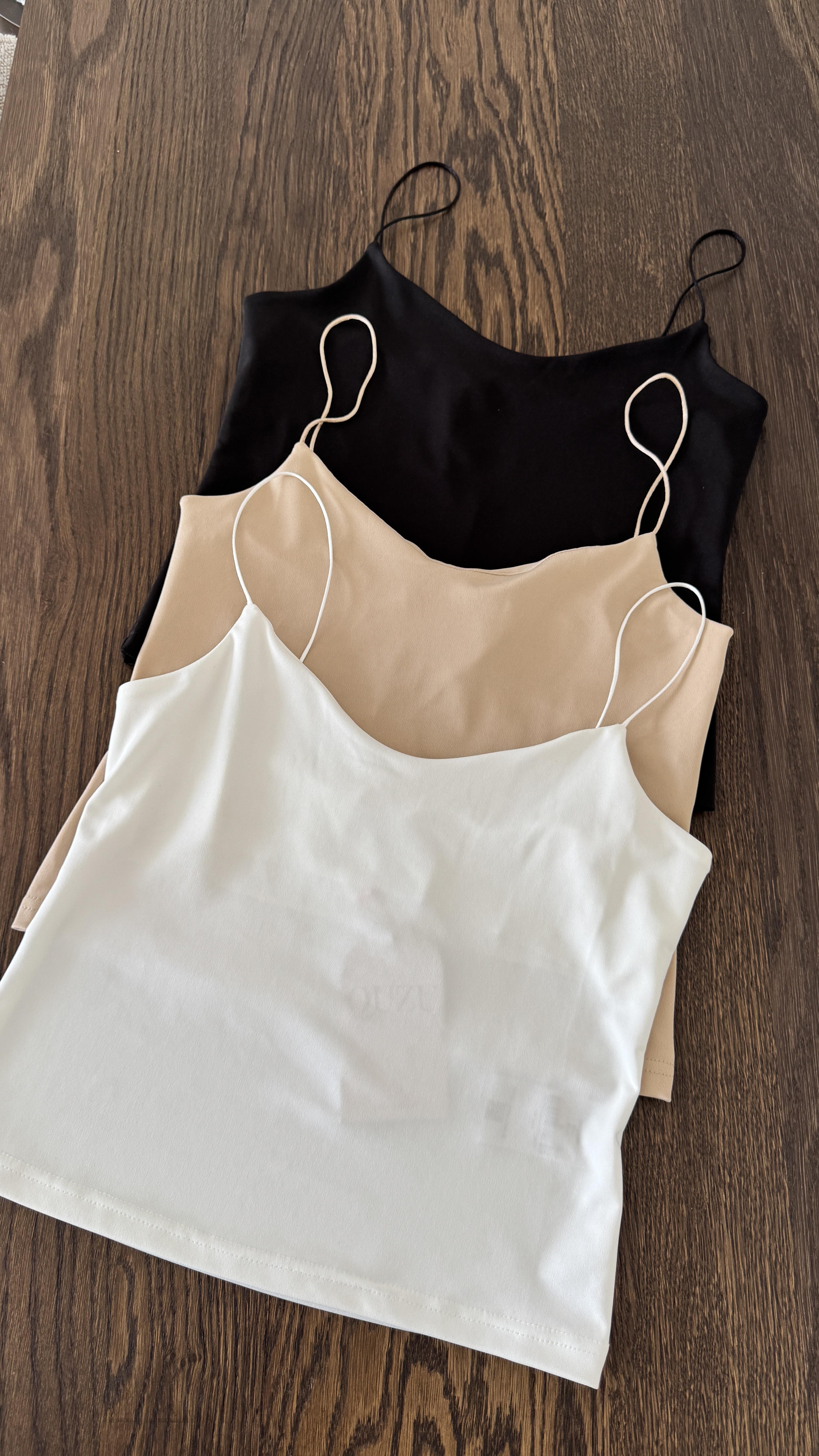 Saten Askılı Atlet - Bej 