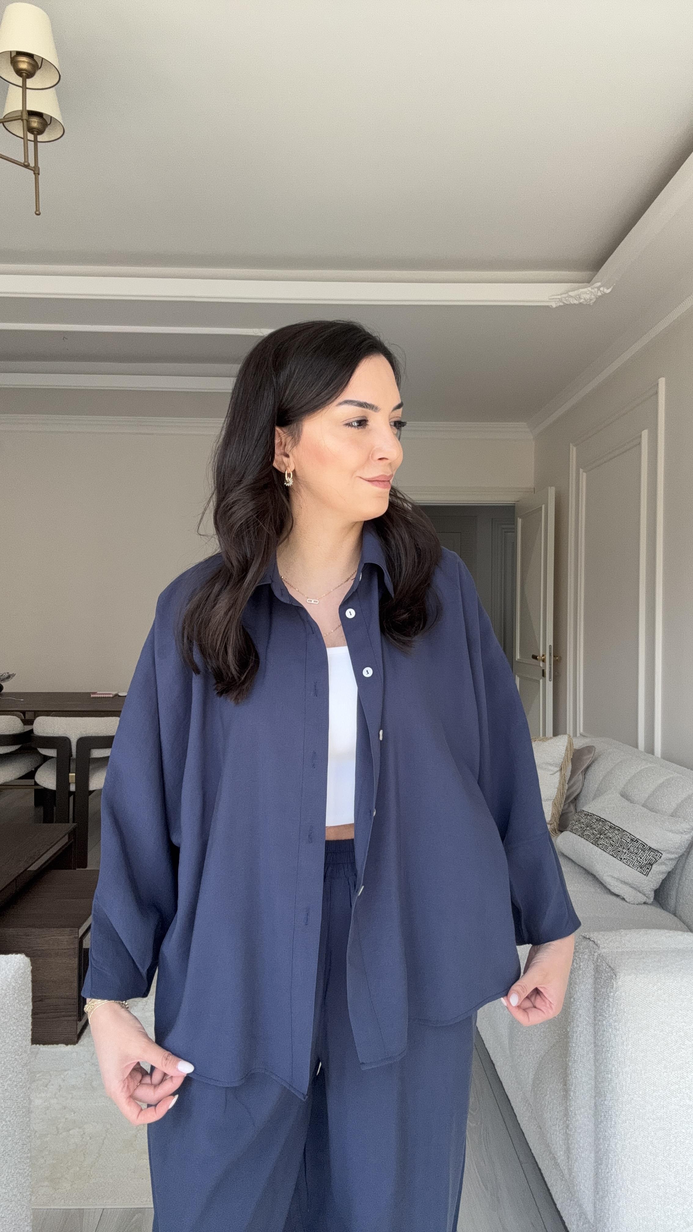 Tensel Şalvar Takım - Lacivert