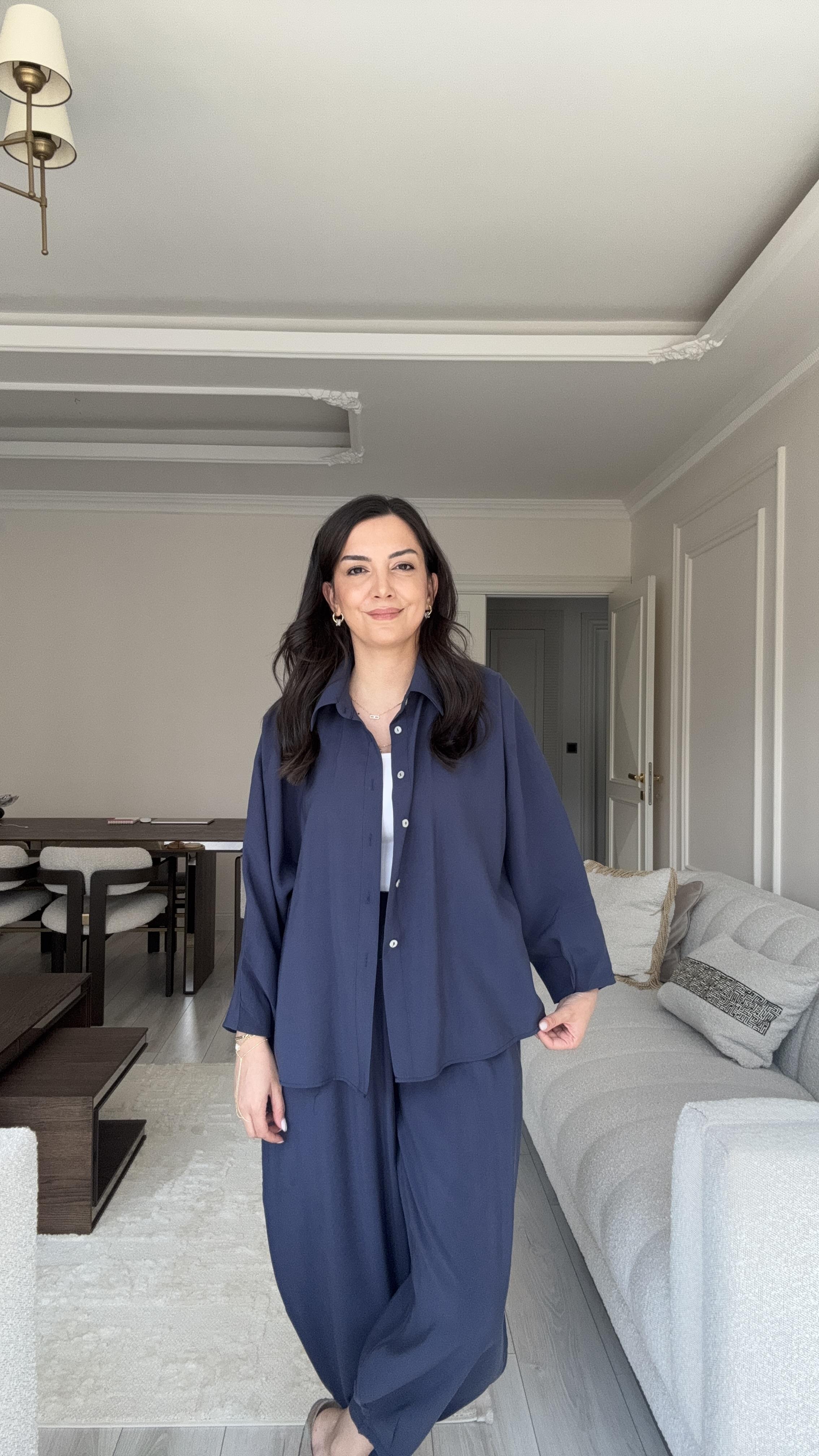 Tensel Şalvar Takım - Lacivert