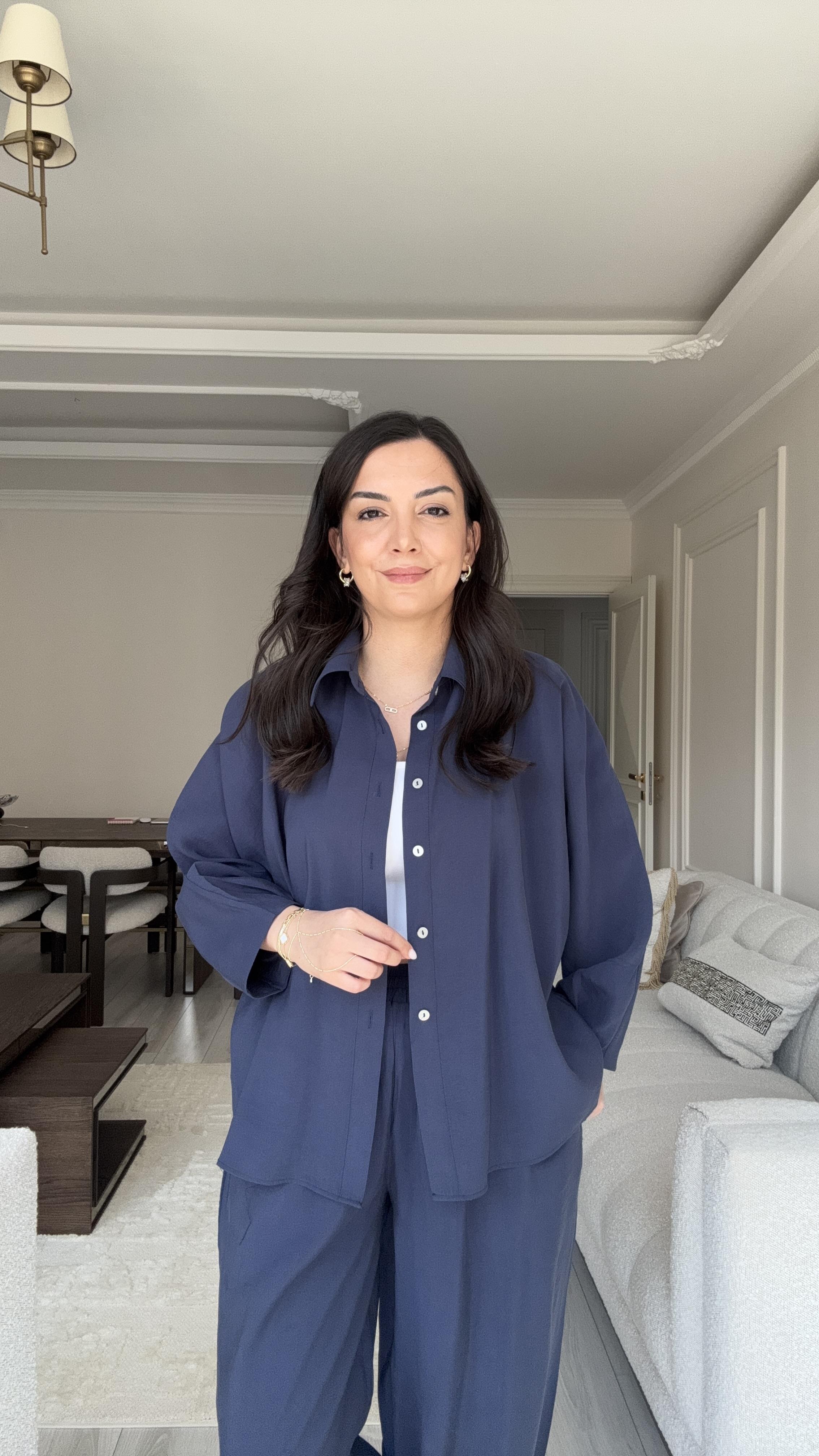 Tensel Şalvar Takım - Lacivert