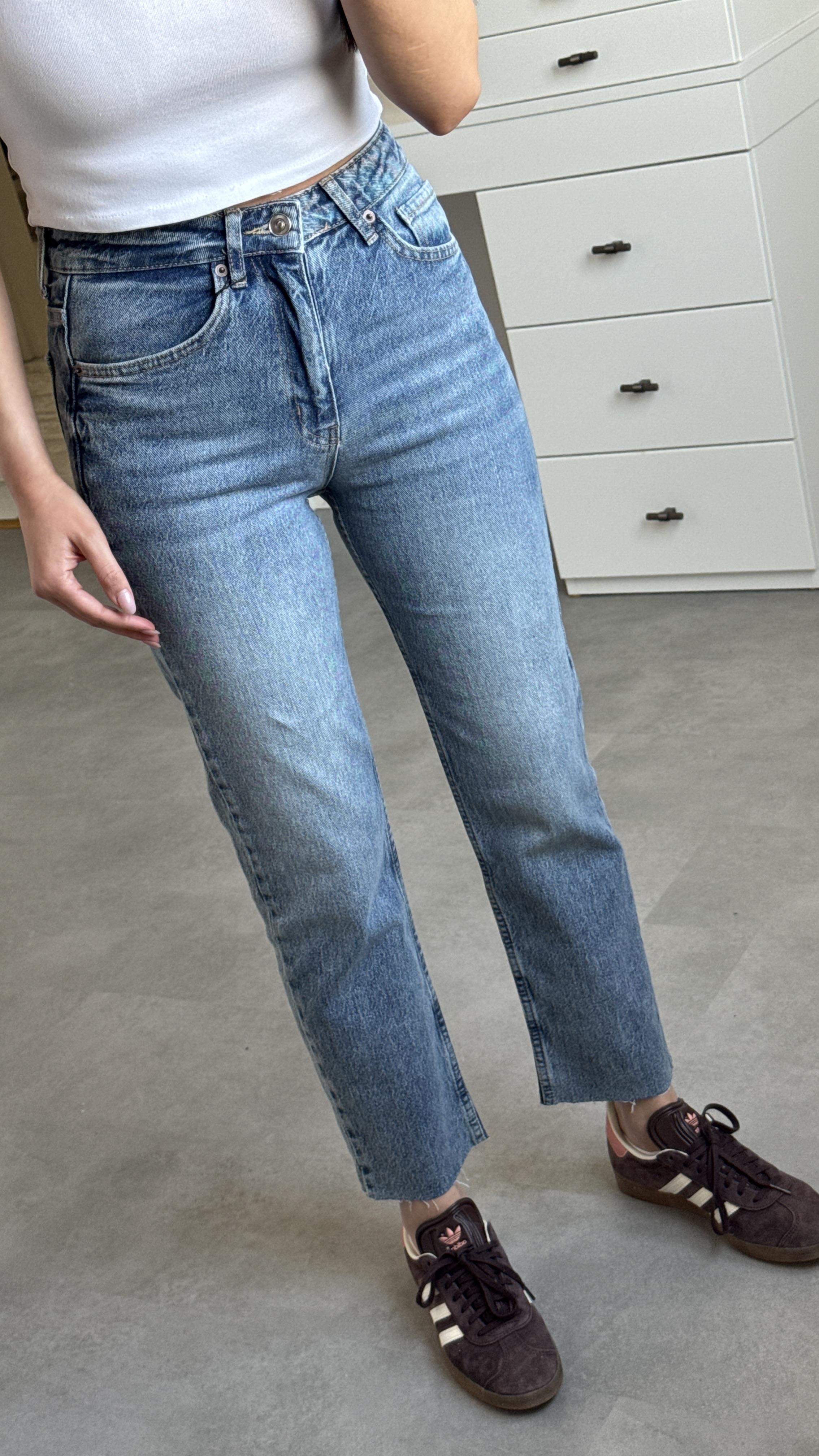 Zra Boyfit Kesik Paça - Mavi