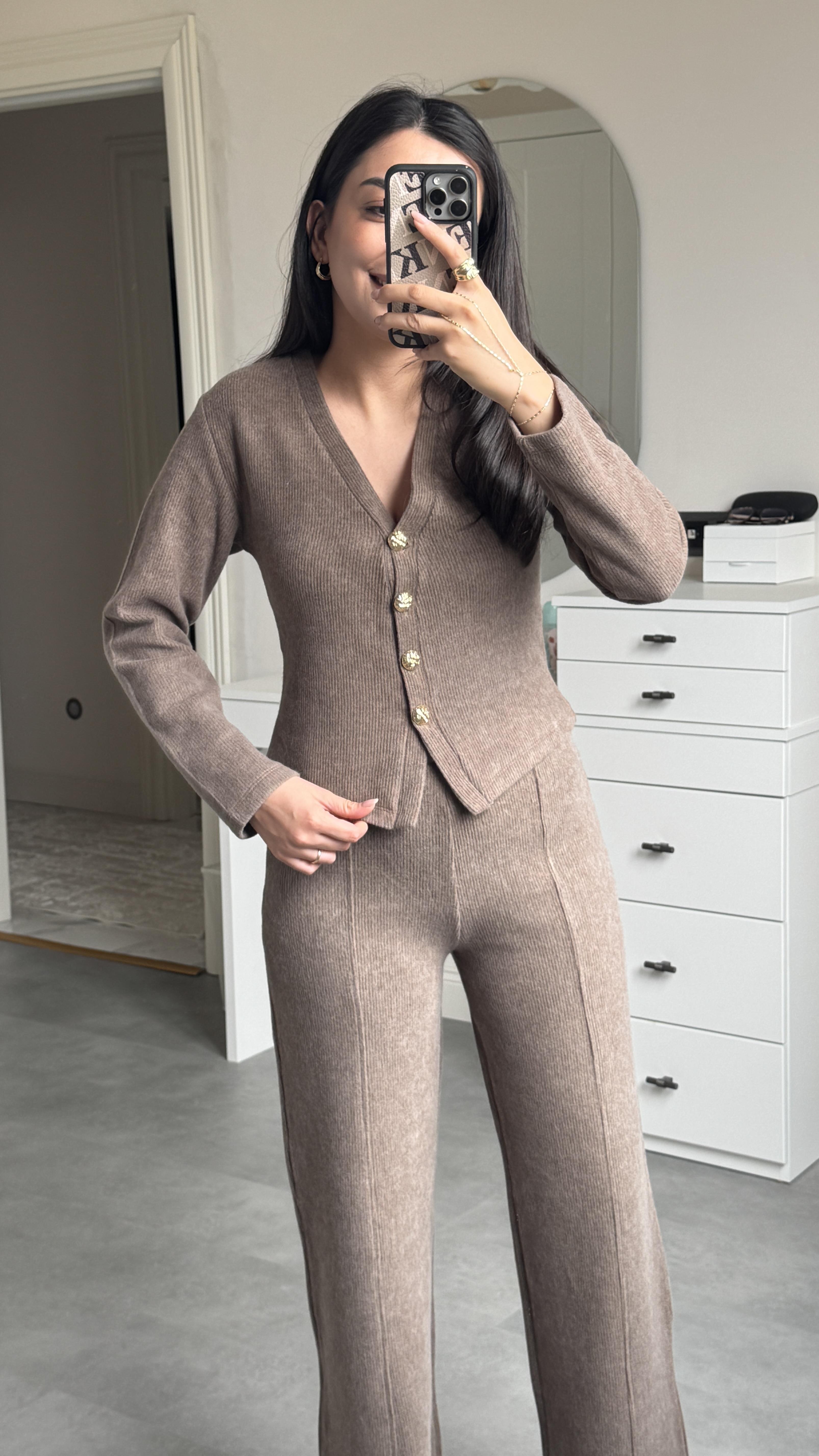 Zra Yumoş Takım - Kahve 