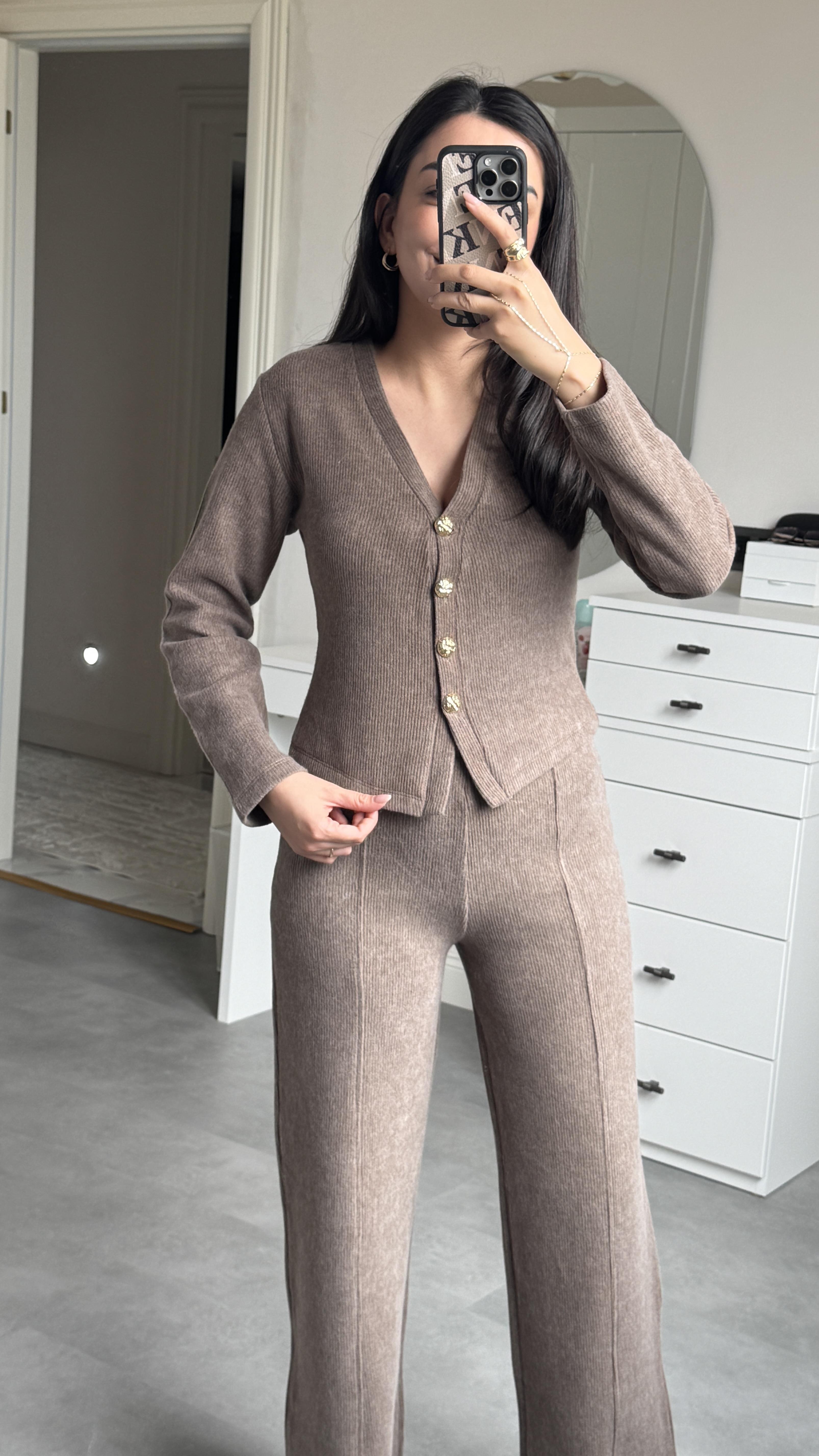 Zra Yumoş Takım - Kahve 