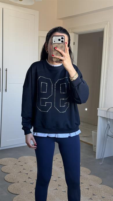 99 Yazılı Sweat Lacivert