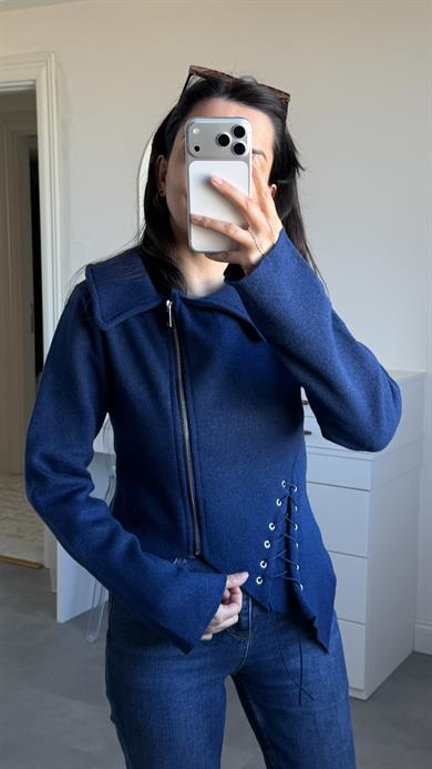 Asimetrik Kesim Hırka - Lacivert