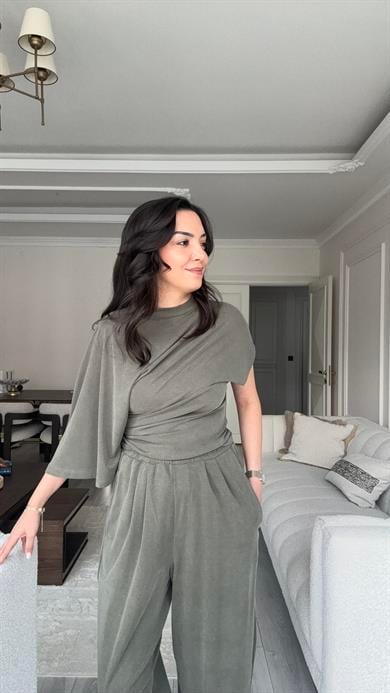 Asimetrik Kesim Takım - Haki