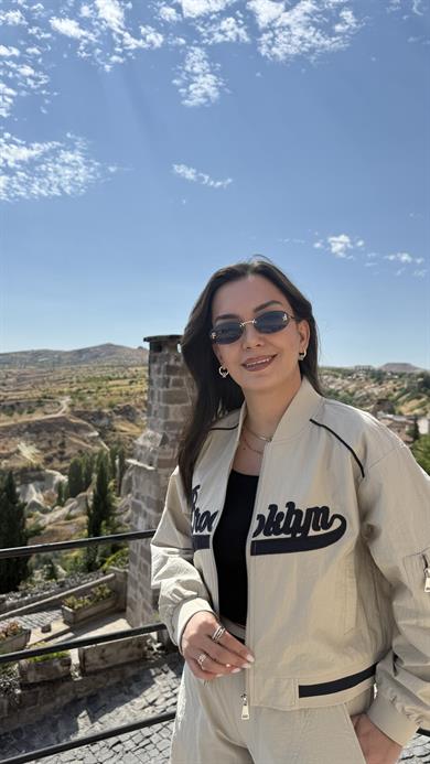 Bej Brooklyn Baskılı Paraşüt Takım 