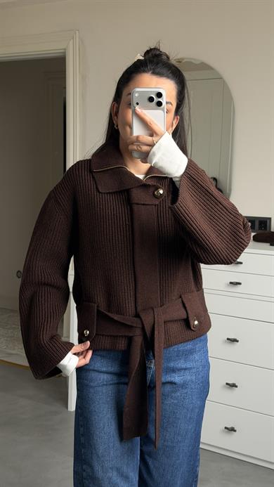 Dilvin Kahverengi Hırka & Mont