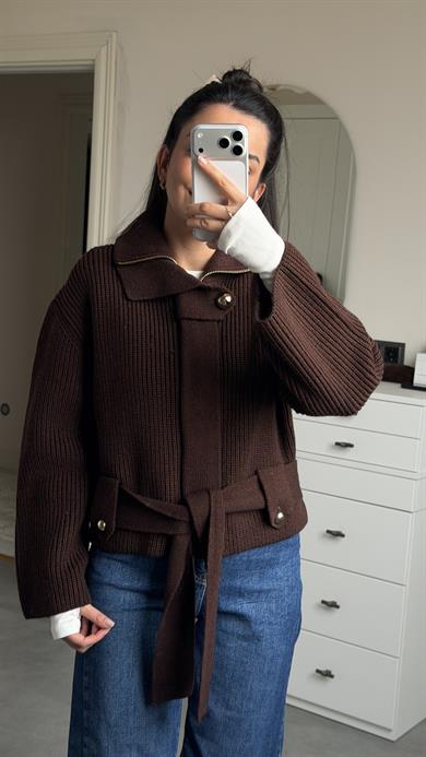 Dilvin Kahverengi Hırka & Mont