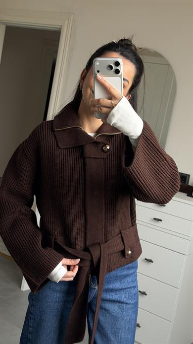 Dilvin Kahverengi Hırka & Mont