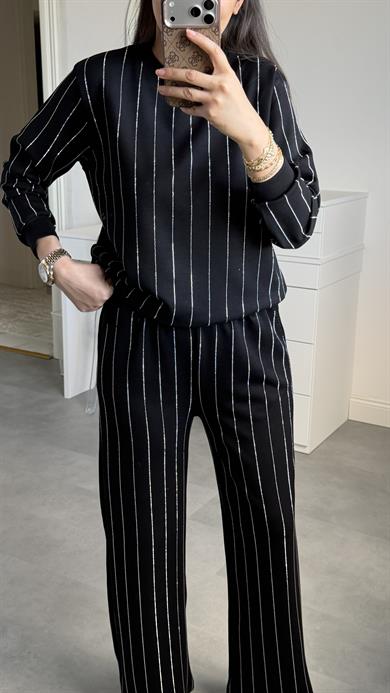 Full Taşlı Modal Takım - Siyah