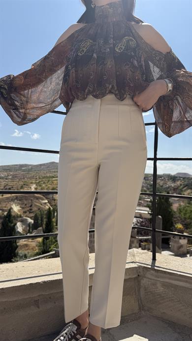 Karol Filetolu Pantolon - Bej