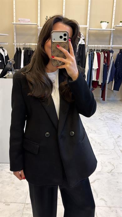 Kaşe Blazer Ceket - Siyah