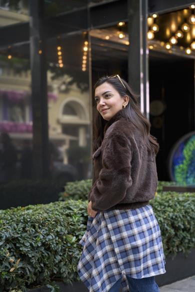 Kürklü Bomber Mont - Kahve 