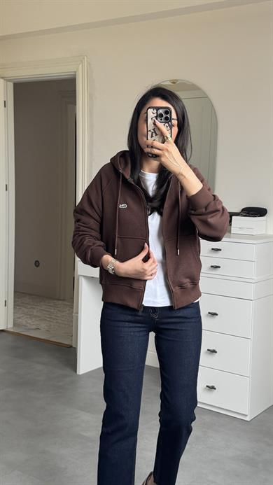 Lacste Fermuarlı Sweat - Kahve