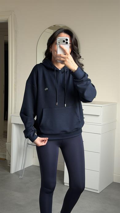 Lacste Kapüşonlu Sweat - Lacivert