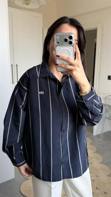 Lcs Çizgili Oversize Gömlek - Laci