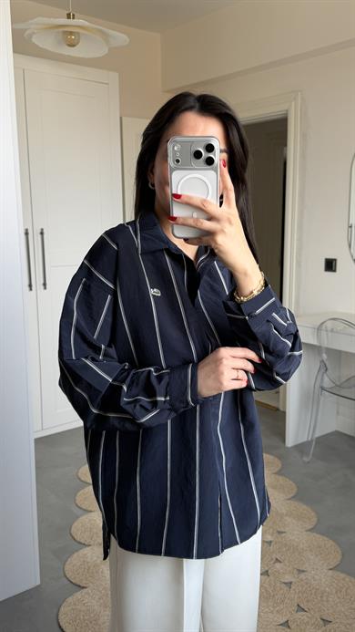 Lcs Çizgili Oversize Gömlek - Laci