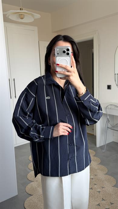 Lcs Çizgili Oversize Gömlek - Laci