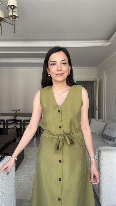 Massi Midi Elbise - Haki