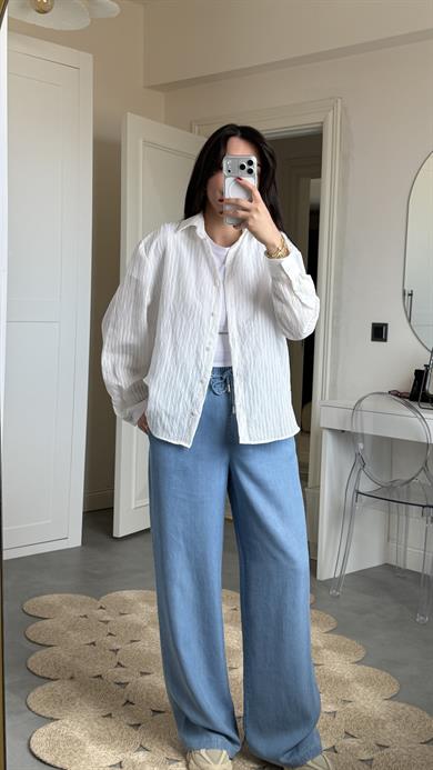 Massi Oversize Beyaz Gömlek