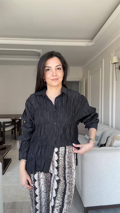 Massi Siyah Bürümcük Gömlek