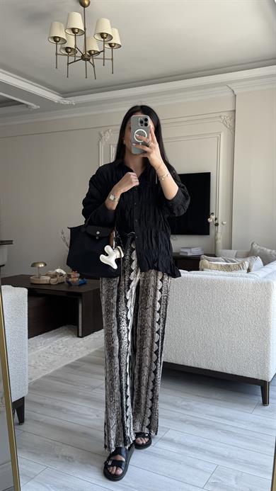 Massi Siyah Bürümcük Gömlek