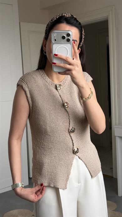 Massi Triko Yelek - Bej