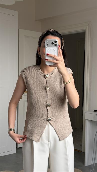 Massi Triko Yelek - Bej