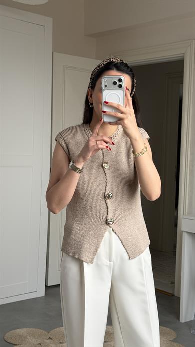 Massi Triko Yelek - Bej