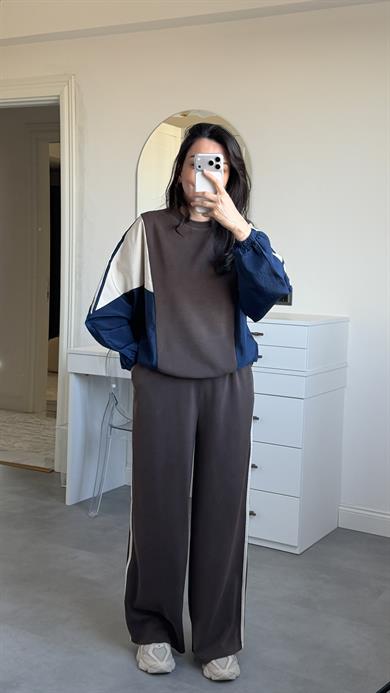 Mixx Takım Şeritli - Kahve