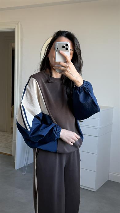 Mixx Takım Şeritli - Kahve