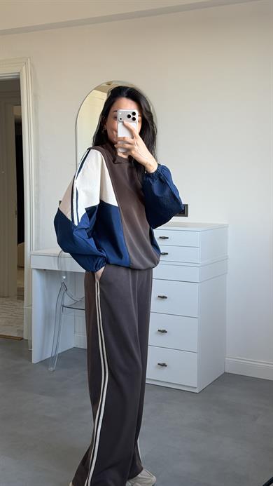 Mixx Takım Şeritli - Kahve