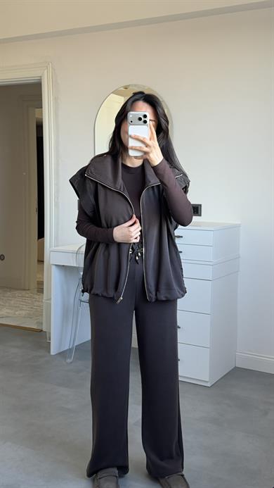 Nw Yelekli Takım - Kahve