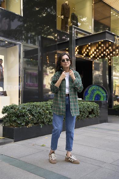 Oduncu Oversize Gömlek - Yeşil 