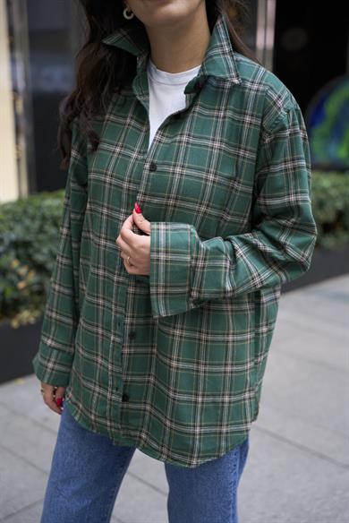 Oduncu Oversize Gömlek - Yeşil 